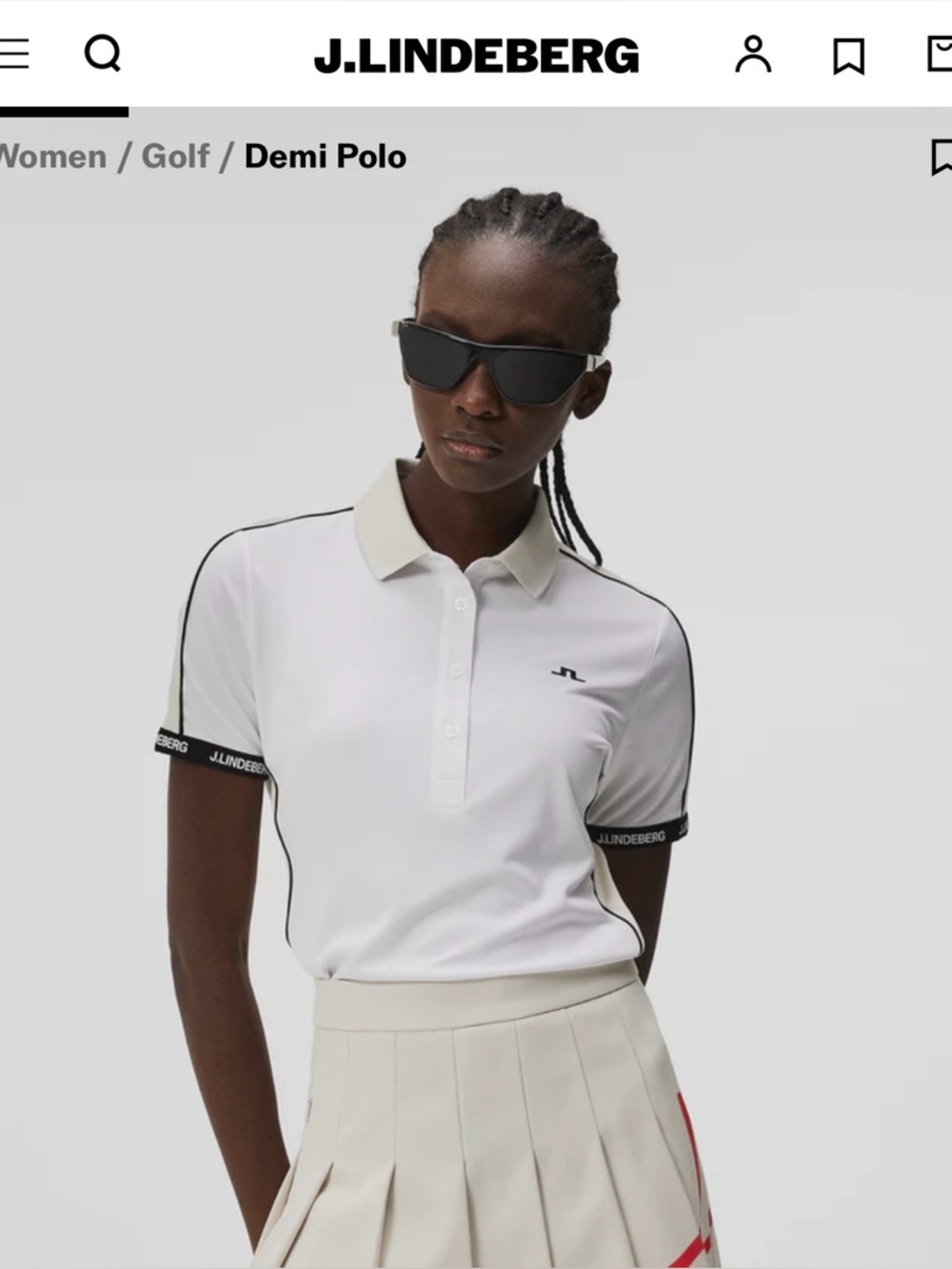 J.Lindeberg White Polo with Black Trim